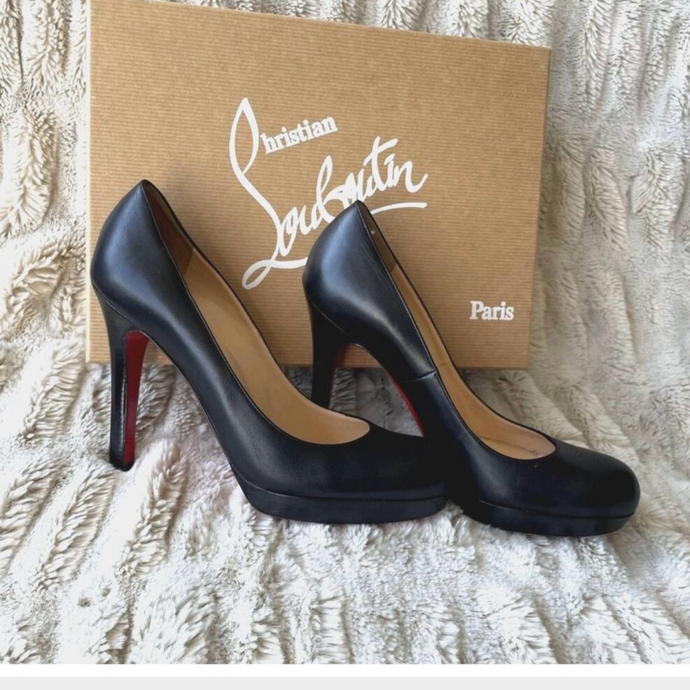 Christian Louboutin Black Pumps Bruge 120 calf platform heels